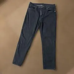 美品 ユニクロHEATTECH ブラック スリムフィットデニム ウエスト84