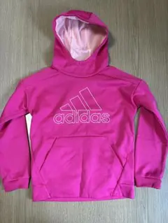 adidas ピンク フード付きパーカー 140cm