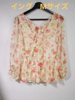 【美品Mサイズ】INGNI　イング　ブラウス　半袖　チェニック　花柄　Mサイズ