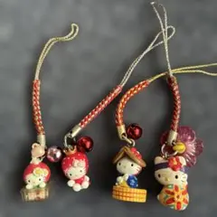 ハローキティ 根付け ストラップ 4個セット まとめ売り