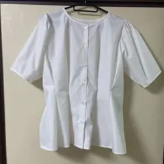 美品★ウエストデザイン半袖シャツ★レディース★ブラウス