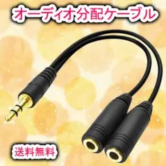 オーディオ分配ケーブル (オス メスx2) オーディオケーブル
