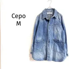 ペペアンドデニム デニムシャツ ジャケット インディゴ 綿100 ヴィンテージ風