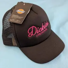 【新品】Dickies メッシュキャップ ブラック ピンク刺繍 こどもサイズのサムネイル