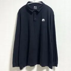 タコベル 長袖ポロシャツ 襟長袖 ワンポイント XL 黒 綿混 企業系