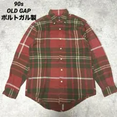 90s OLD GAP オールドギャップ ネルシャツ ポルトガル製 赤系
