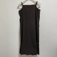 無印良品 ブロード キャミソールワンピース ブラウン L