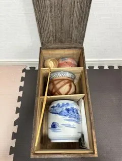 茶道具セット 短冊箱入り 10点 茶碗 水指 建水 棗 茶筅 茶匙 柄杓 蓋置