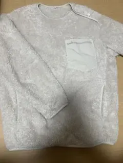 フリースジャケット M ホワイト　白　モコモコ　男女兼用　美品　送料無料