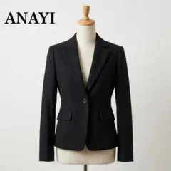 ANAYI アナイ ウール テーラードジャケット ブラック 38 M 日本製のサムネイル