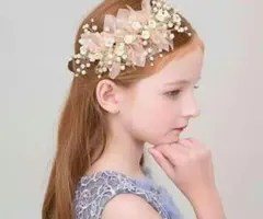 新品　キッズ　ヘアアクセサリー リーフパール 髪飾り 発表会　レディース