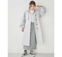earth music&ecology トレンチコート　水色　サックス
