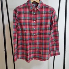 UNIQLO 長袖シャツ 赤と緑のチェック柄