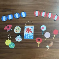 早期割引中【ハンドメイド】お祭り　夏祭り　納涼祭　壁面飾り　縁日飾り　ガーランドのサムネイル