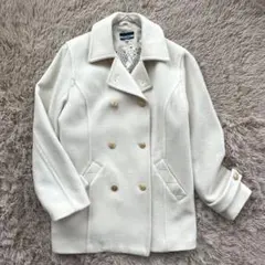 S.C.DONNA SINACOVA カシミヤ混　金ボタン　ダブル　Pコート