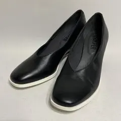 CAMPER レザー パンプス ウェッジヒール ブラック 38 24.5cmのサムネイル