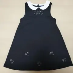 マザウェイズ　フォーマルワンピース　黒 白襟 　お花