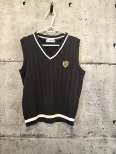 キッズベスト リブ編み ネイビー