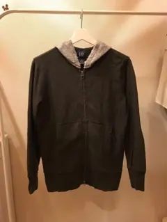 GAP ダークグレー フルジップアップパーカー フード付き