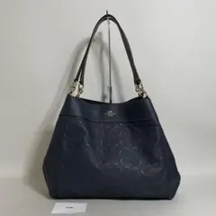 2605-8｜美品｜コーチ シグネチャー ショルダーバッグ レザー ネイビー