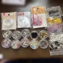 ハンドメイド用ビーズ・テグス・パーツ まとめ売り★一部テグスなど使用しているかも