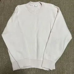 スウェットライクニットオーバーサイズプルオーバー　ピンク　GU S