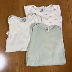 PETIT BATEAU ベビー 長袖ボディ 3枚セット