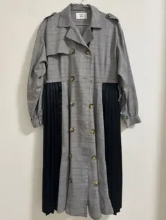【商品名】jouetie トレンチワンピース チェック プリーツ切替