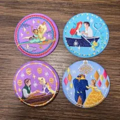 Disney Characters ディズニー　刺繍缶バッジ　 まとめ売り　4点