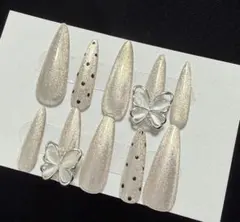 成人式ネイル ギャル ロング 日の丸 3D 蝶々 リング - メルカリ