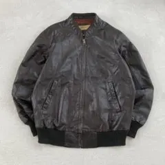 90s Vintage 本革レザージャケット MA-1 短丈 アメカジ グランジ