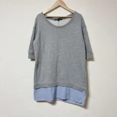 ☆ MERCURY Byou(F) レイヤード風 スウェット チュニック 5分袖のサムネイル