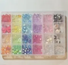 ハンドメイド ビーズ パーツ アクリルビーズ セット 収納ケース付き