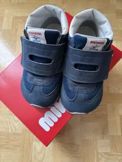 ミキハウス × MIZUNO キッズスニーカー 15cm ネイビー 箱あり