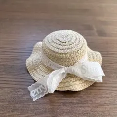 ペット用 麦わら帽子 リボン付き 犬猫用