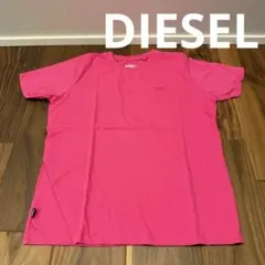 DIESEL ディーゼル ピンク 半袖Tシャツ XS ワンポイントロゴ 海外購入