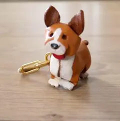 犬型レザー　本革　コーギー犬　キーホルダー