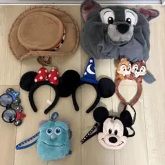 ディズニーキャラクター カチューシャ・帽子・サングラス・バック等 計8点セット