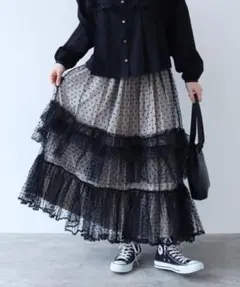 最終価格　Bulle de savonティアード　チュール　スカート