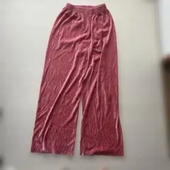 COQULE ベロア調 ワイドパンツ ピンク
