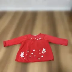 た*ち様 MIKI HOUSE 赤のウサギ刺繍トップス