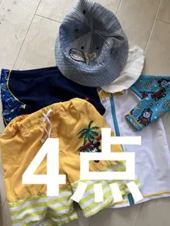 ミッキー・マウス 水着セット 100cm 帽子付き