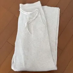 ユニクロ ウォッシャブルニットリブパンツ XLナチュラル　標準丈