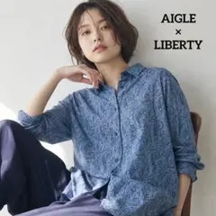 AIGLE LIBERTY リバティプリント 長袖シャツ　ブラウス　ペイズリー