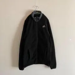 90s~ ヴィンテージ レトロ 古着 アディダス フリース フルジップアップ 黒