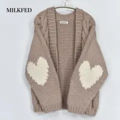 HEART KNIT CARDIGAN ミルクフェド ハート　カーディガン