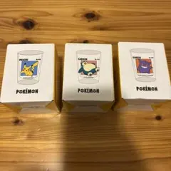 3COINS ポケモン ミニグラス ピカチュウ カビゴン ゲンガー 3点 スリコ