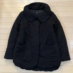 3.2 MURUA ムルーア 中綿コート ブラック ボリューム襟 ロングコート