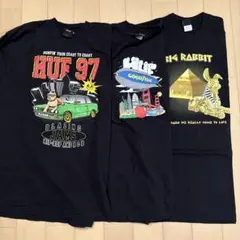 HUF ブラックTシャツ 3枚セット