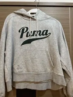 PUMA プーマ グレー ロゴ パーカーのサムネイル